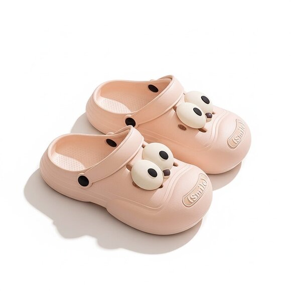 Fun and stylish clogs with large eyelets: comfortable, height-increasing！！PINK - Picture 1 of 6